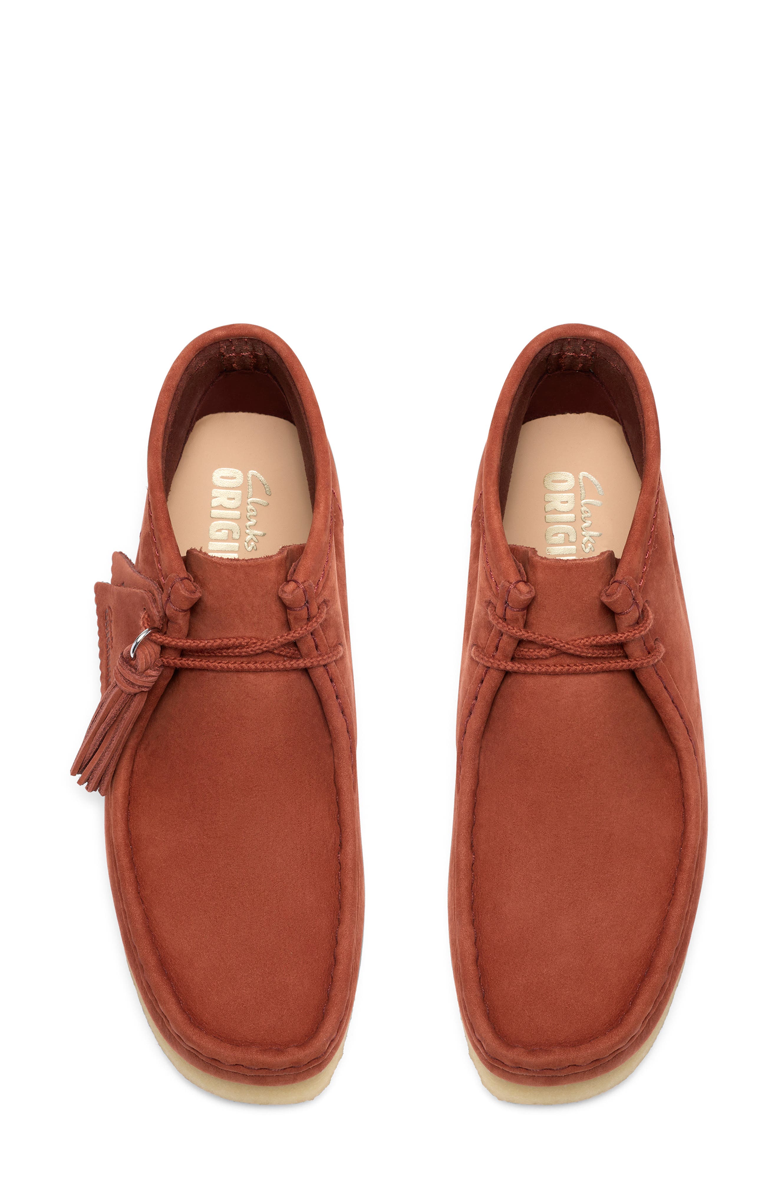 Wallabee Chukka Boot, Alternate, color, RED NUBUCK
