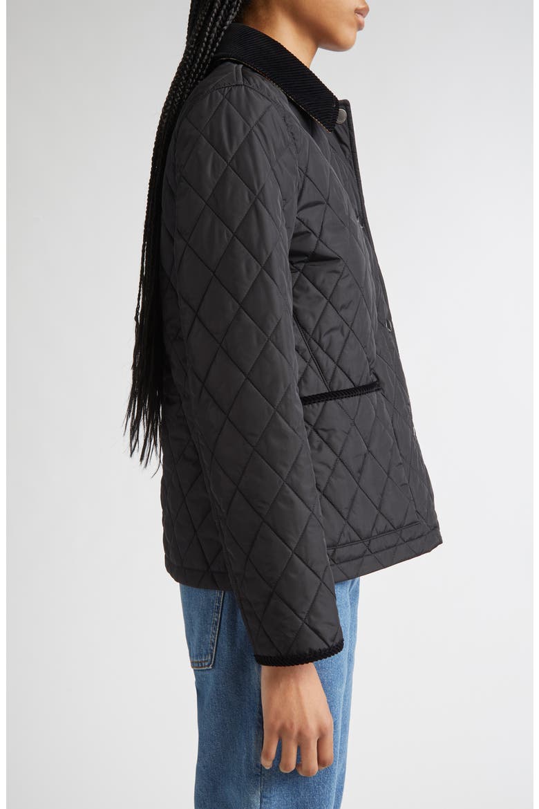 Quilted Nylon Barn Jacket, Alternate, color, BLACK/ SAND IP CHECK