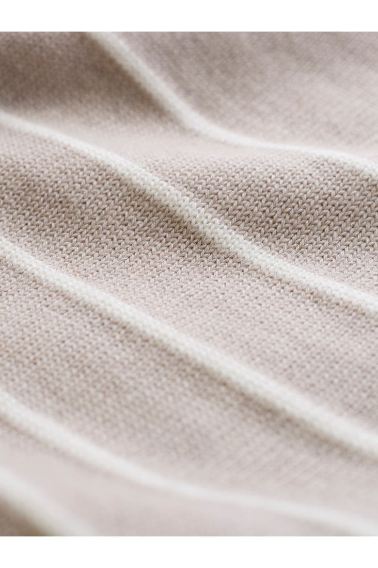 Merino V-Neck Sweater, Alternate, color, OATMEAL ECRU STRIPE