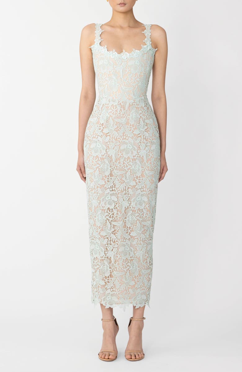 SAU LEE Coraline Floral Lace Cocktail Dress, Main, color, Seafoam