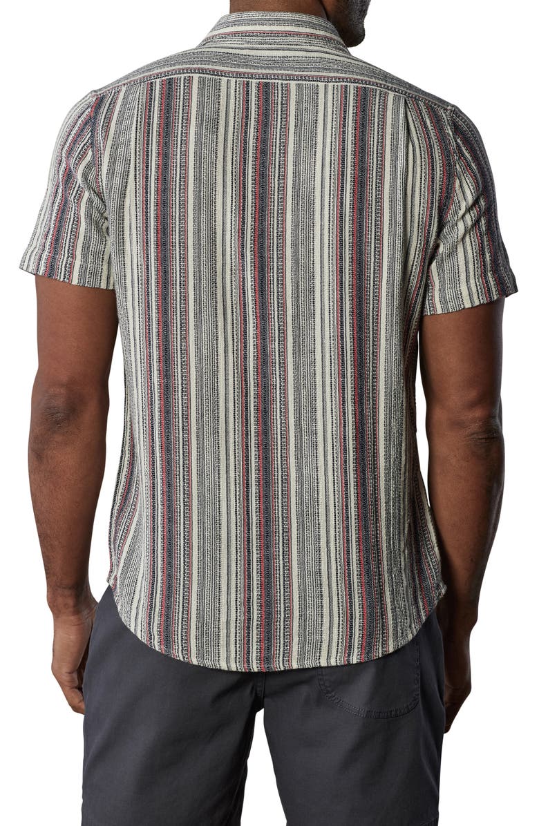 The Normal Brand Freshwater Short Sleeve Button-Up Shirt, Alternate, color, Americana Stripe