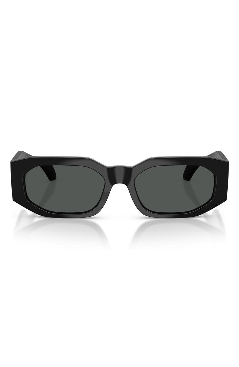Versace 55mm Irregular Sunglasses, Main, color, Black / Dark Grey