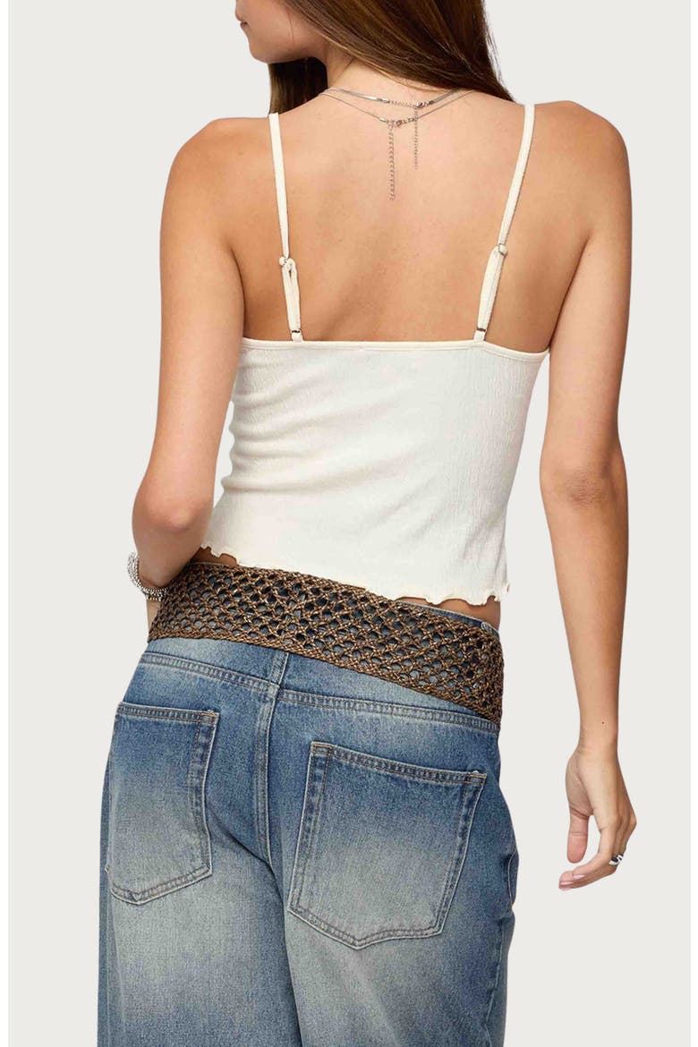 Misty Lacey Textured Crop Camisole, Alternate, color, CREAM