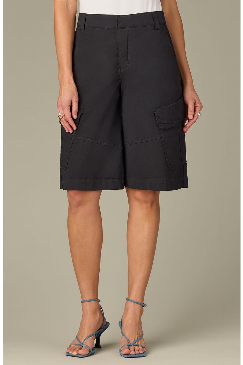 Skyrise Cargo Bermuda Shorts, Main, color, BLACK