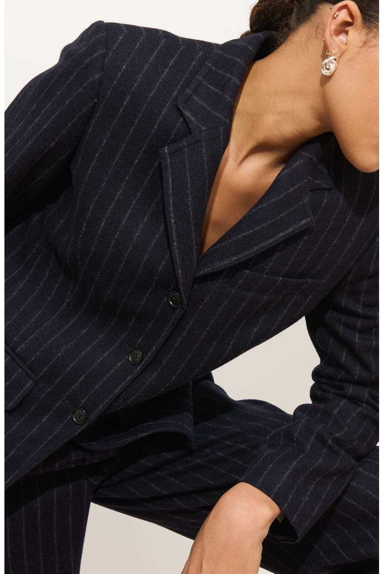 Chalkstripe Wool Blazer, Alternate, color, NAVY/ CHALK