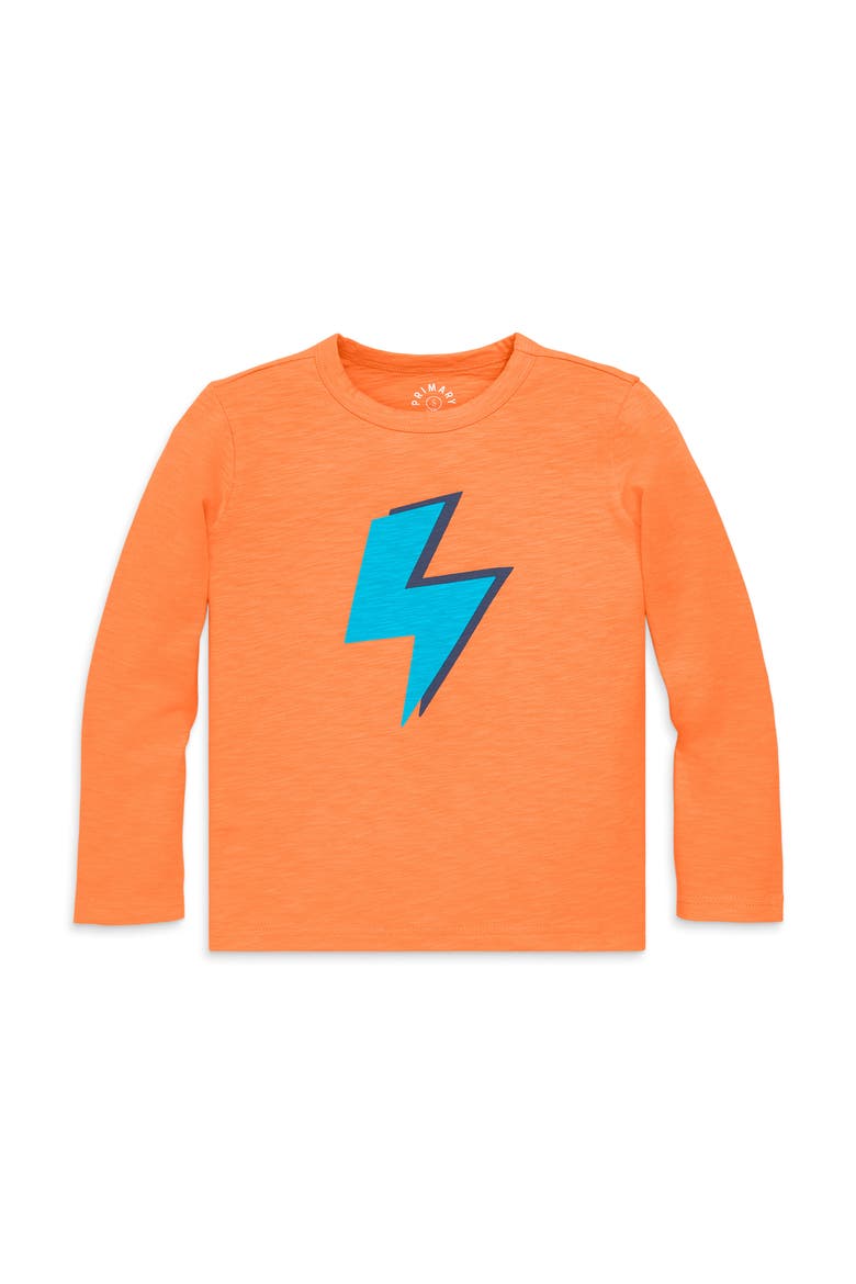 Kids Long Sleeve Bolt Tee, Main, color, Cantaloupe