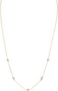 Argento Vivo Sterling Silver Two-Tone Cubic Zirconia Station Necklace