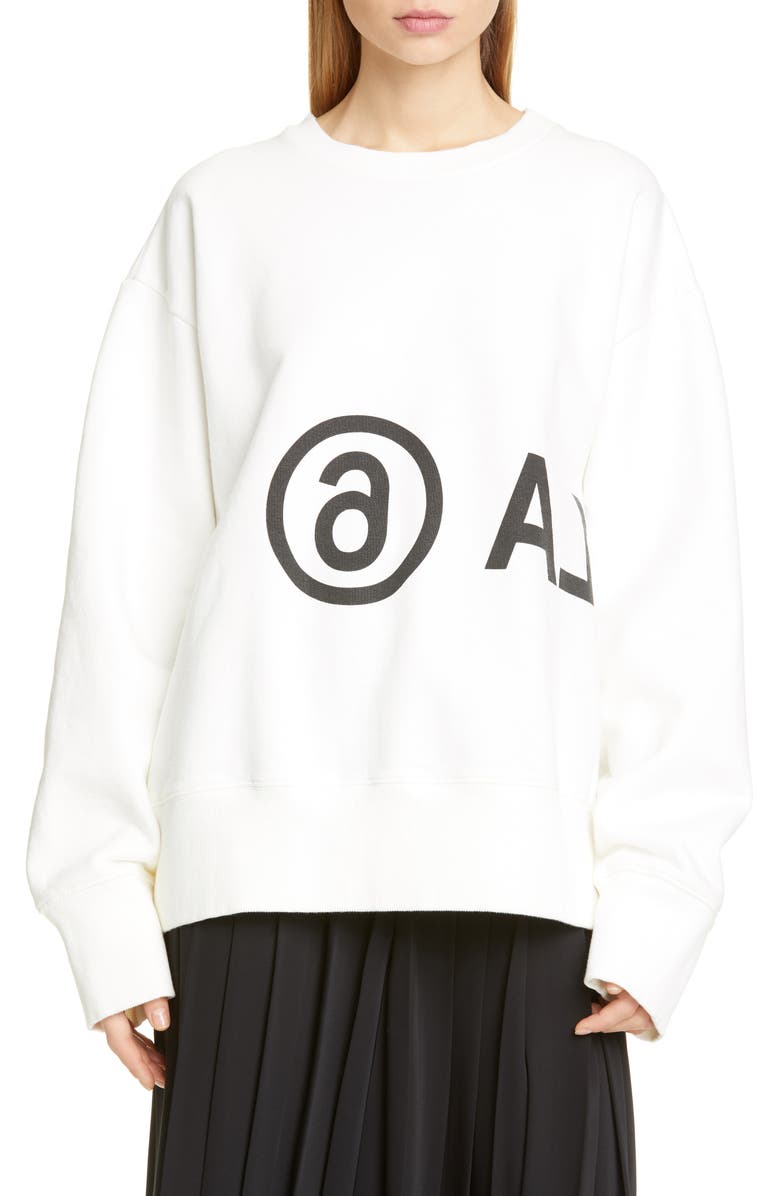 MM6 Maison Margiela Logo Sweatshirt, Main, color,