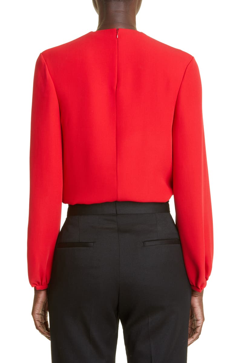 Valentino Garavani Cady Logo Chain Silk Blouse, Alternate, color, 