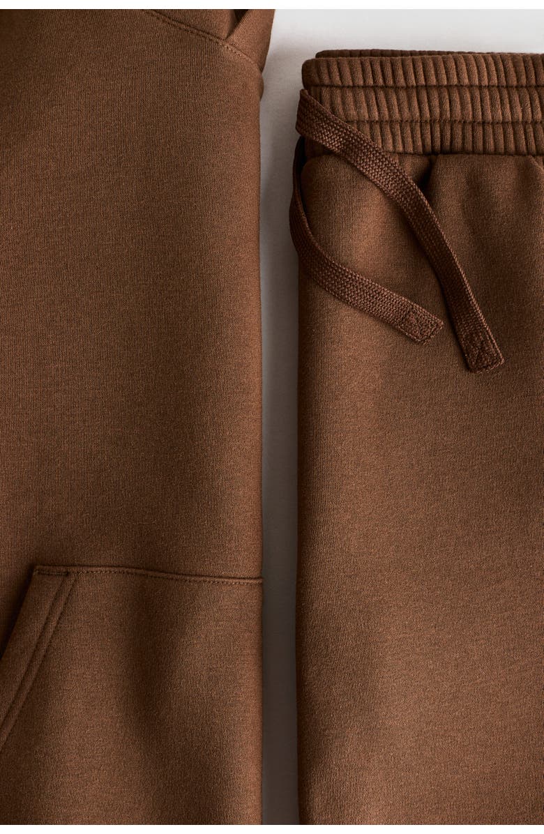 H&M 2-piece Hoodie And Sweatshorts Set, Alternate, color, Dark Brown