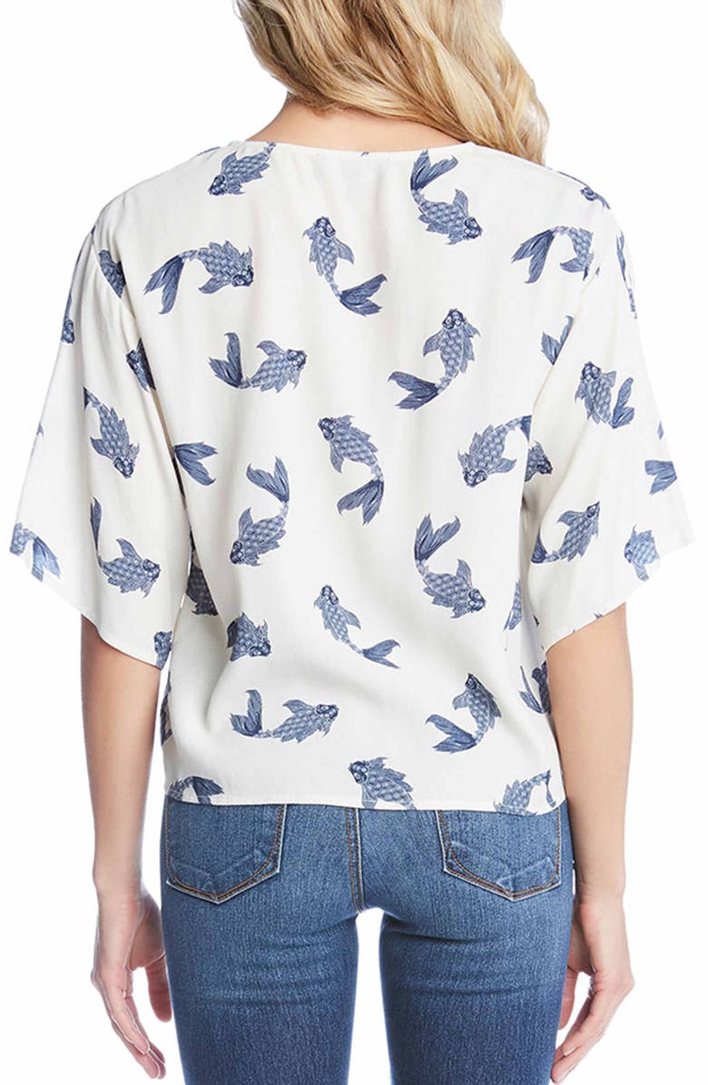 Karen Kane Print Tie Front Top, Alternate, color, 
