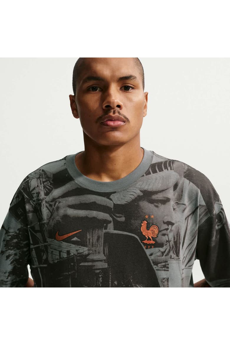 Men's Nike Gray France National Team Allover Print T-Shirt, Alternate, color, Gray