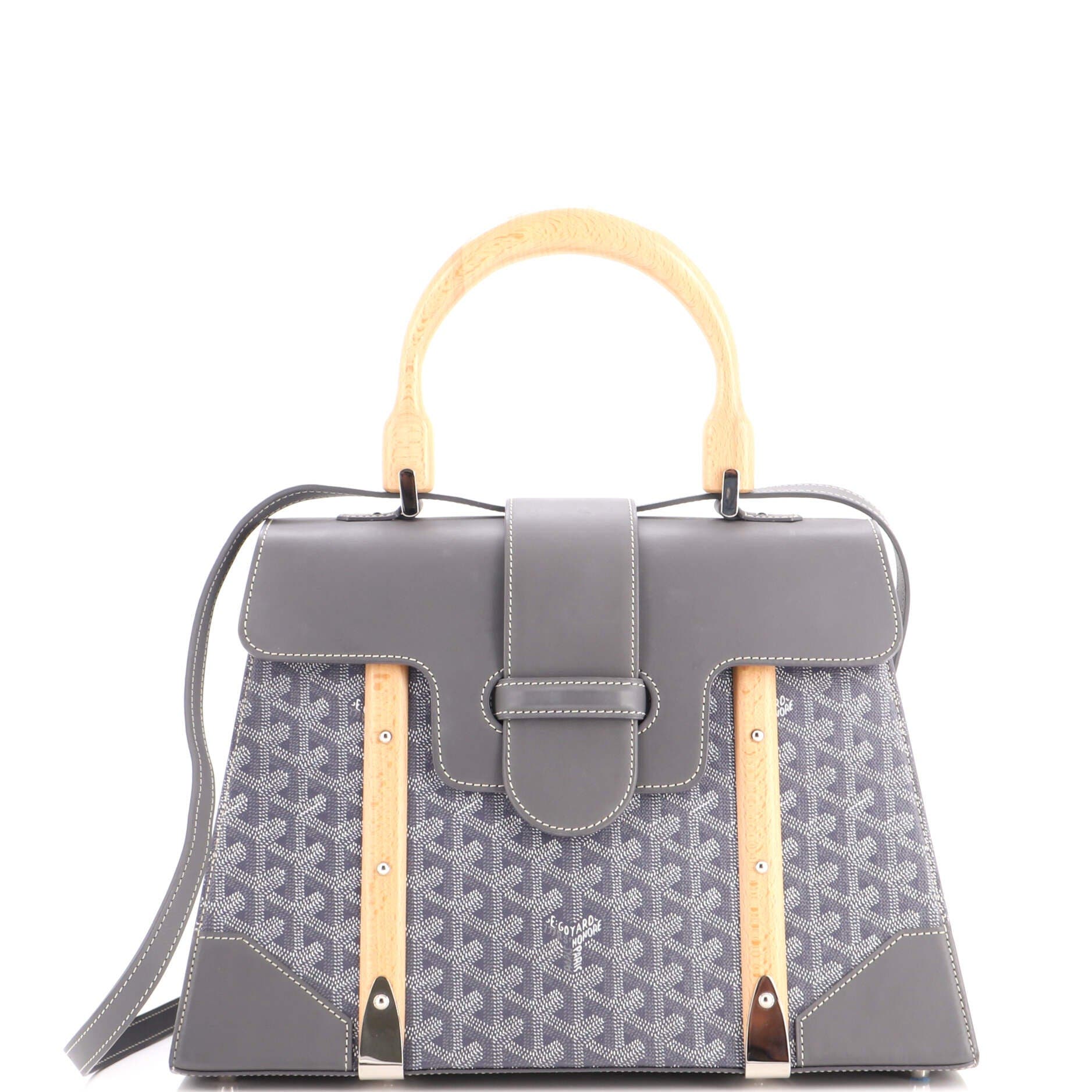 Saigon Top Handle Bag Coated Canvas with Leather MM, Main, color, Grey