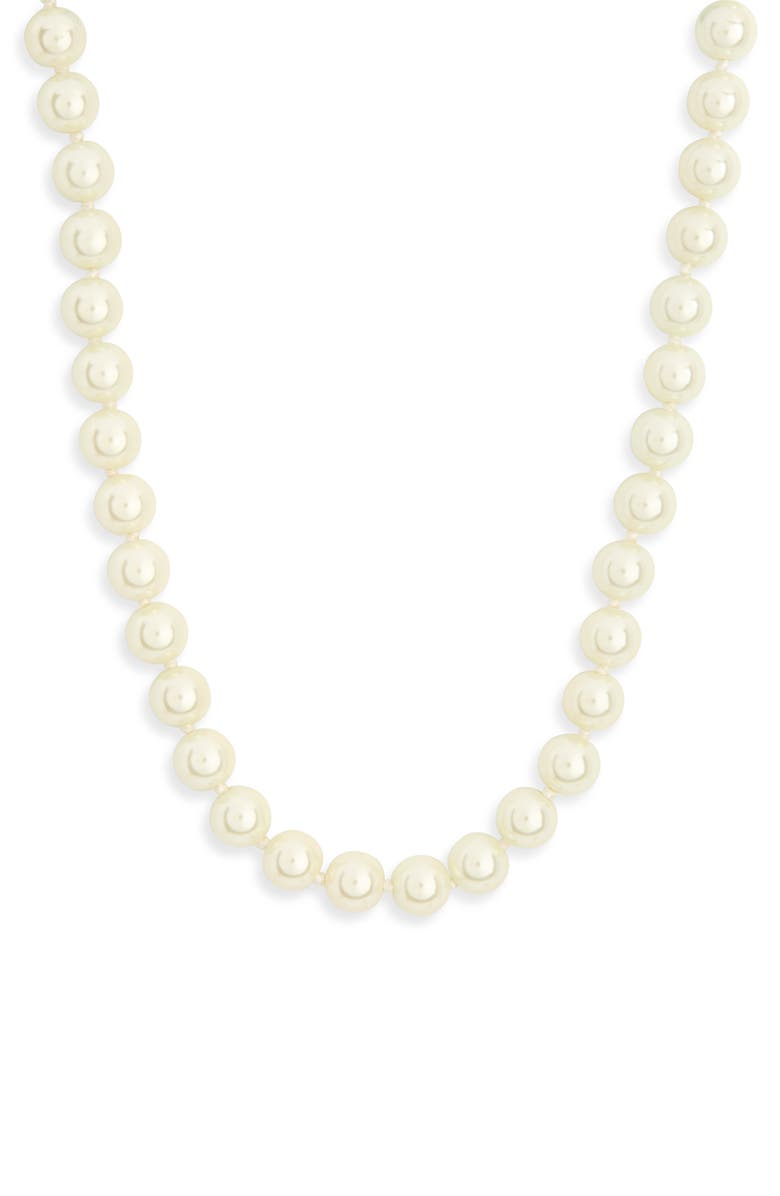 Kenneth Jay Lane Faux Pearl Necklace, Main, color, White Pearl