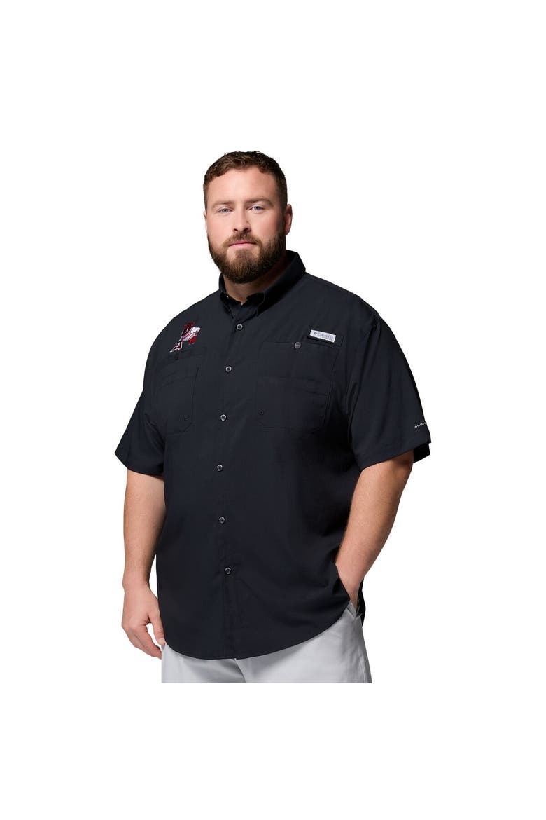 Men's Columbia  Black Arkansas Razorbacks Big & Tall Tamiami Omni-Shade Button-Down Shirt, Alternate, color, Black