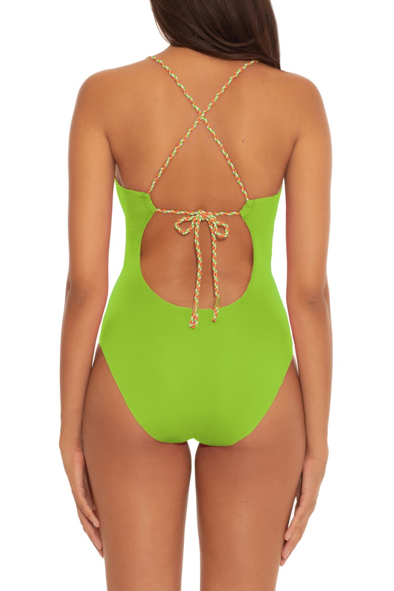 Wrap Around Abigail Reversible One-Piece Swimsuit, Alternate, color, RASPBERRY/ KIWI