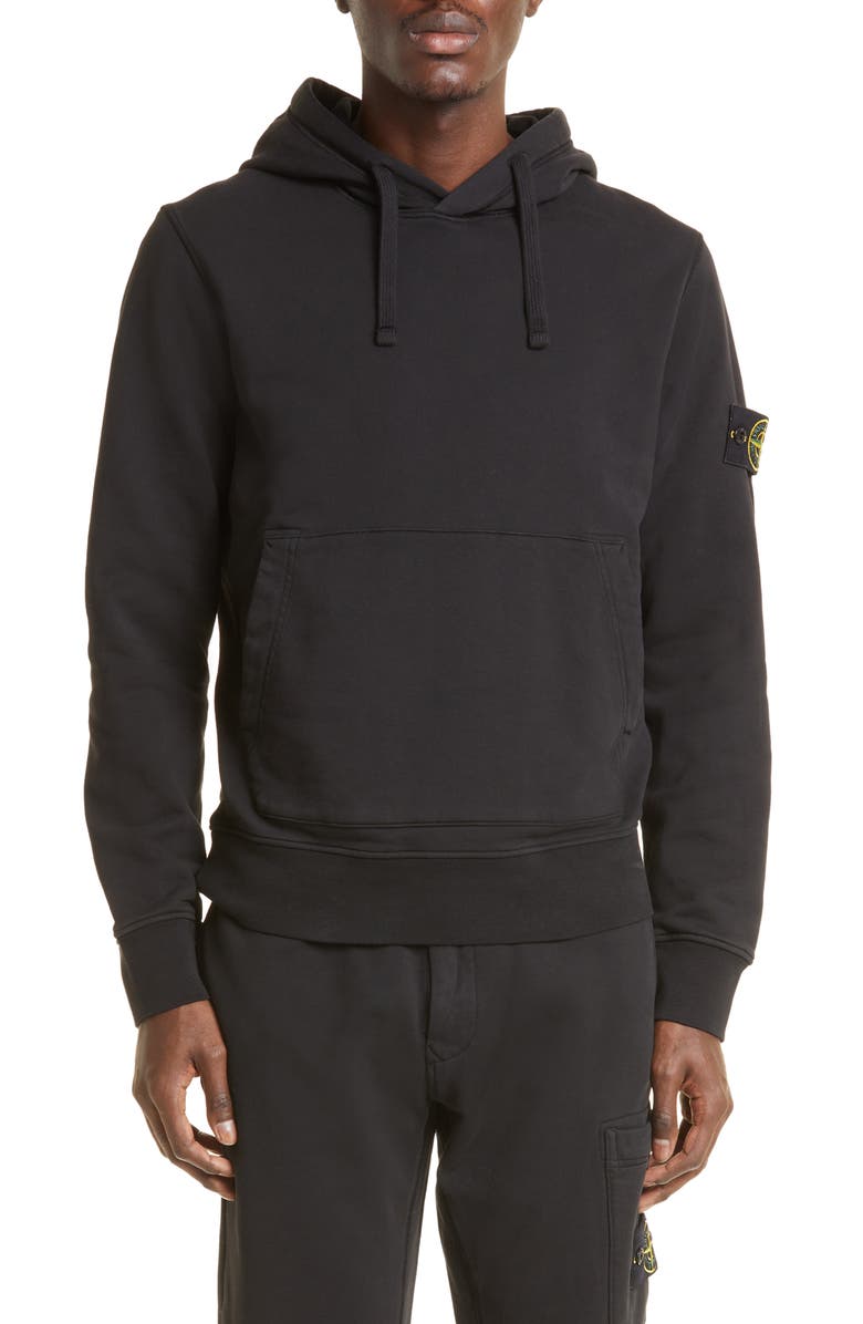Stone Island Logo Patch Cotton Hoodie, Main, color,