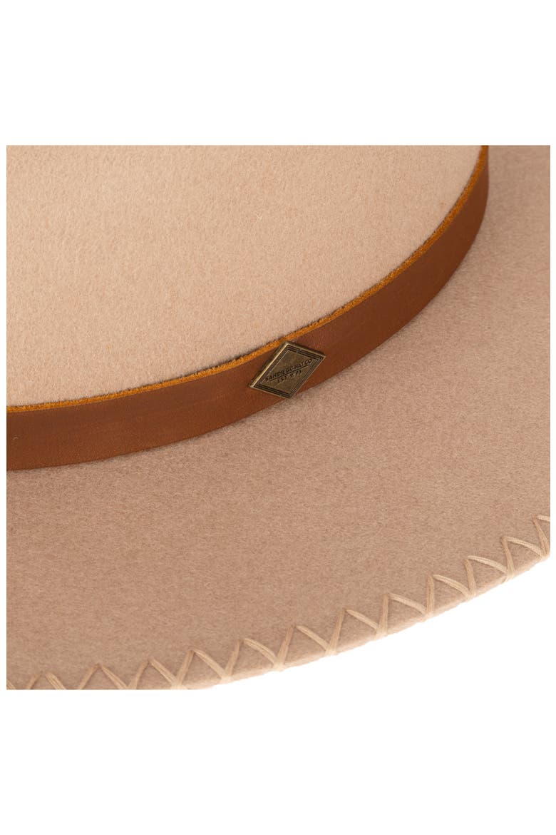Faux Leather Wool Fedora, Alternate, color, TAN