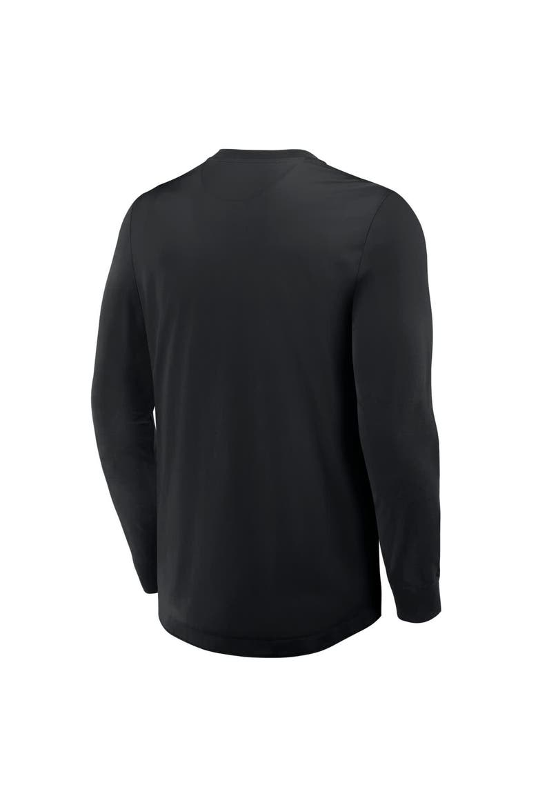 Men's Fanatics Black Boston Bruins Adrenaline Push Long Sleeve Henley Shirt, Alternate, color, Black