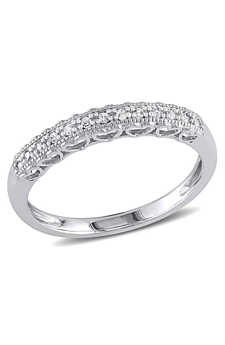Julianna B. Diamond Heart Anniversary Band Ring 10K, Main, color, 10K White Gold