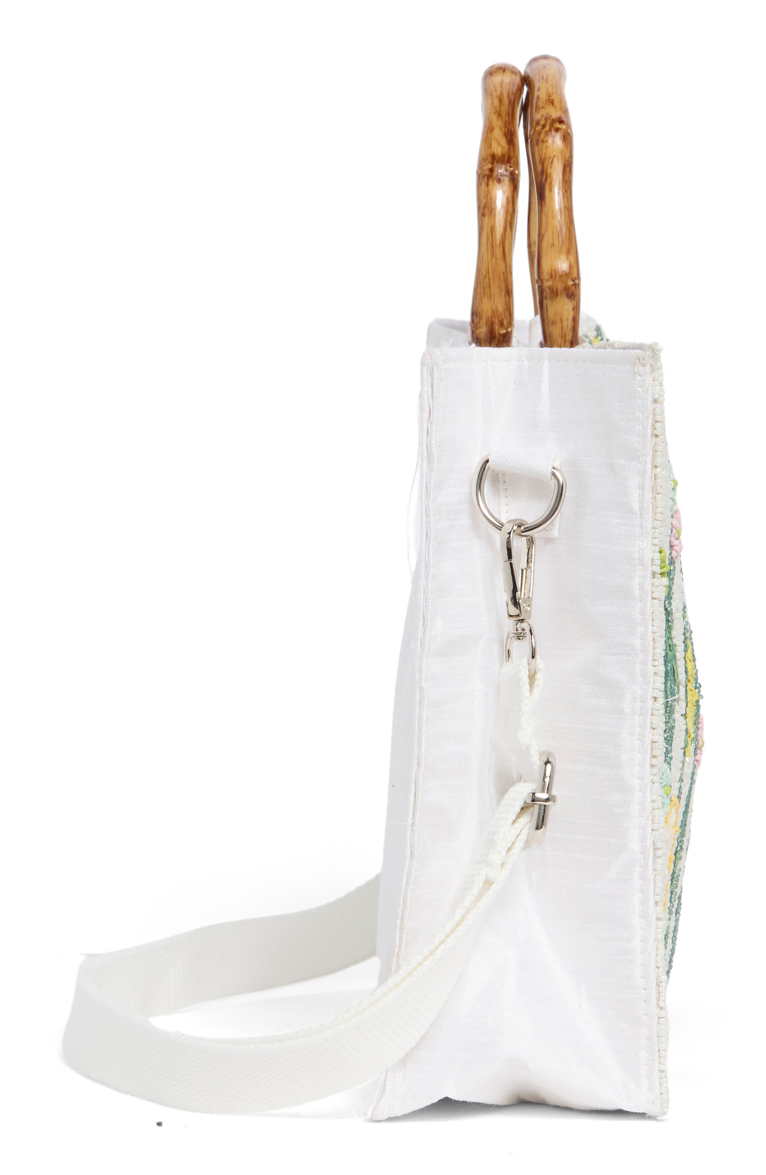 Collection XIIX Lemon Beaded Ring Handle Tote Bag, Alternate, color, Lemon