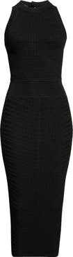 Balmain MIxed Stitch Sleeveless Body-Con Midi Dress