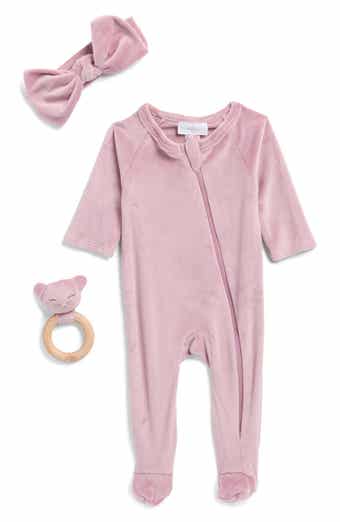 Stretchy Velvet 3-Piece Footie Set