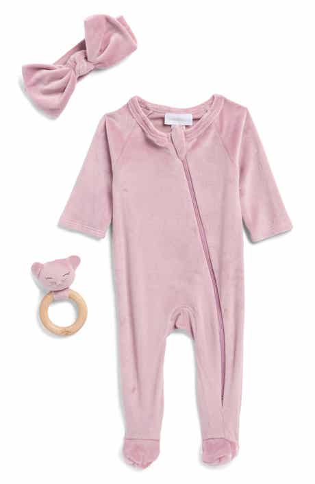 Stretchy Velvet 3-Piece Footie Set