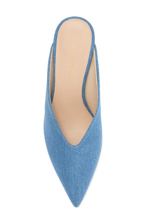 Shop Stuart Weitzman Lula Pointed Toe Pump In Mid Blue