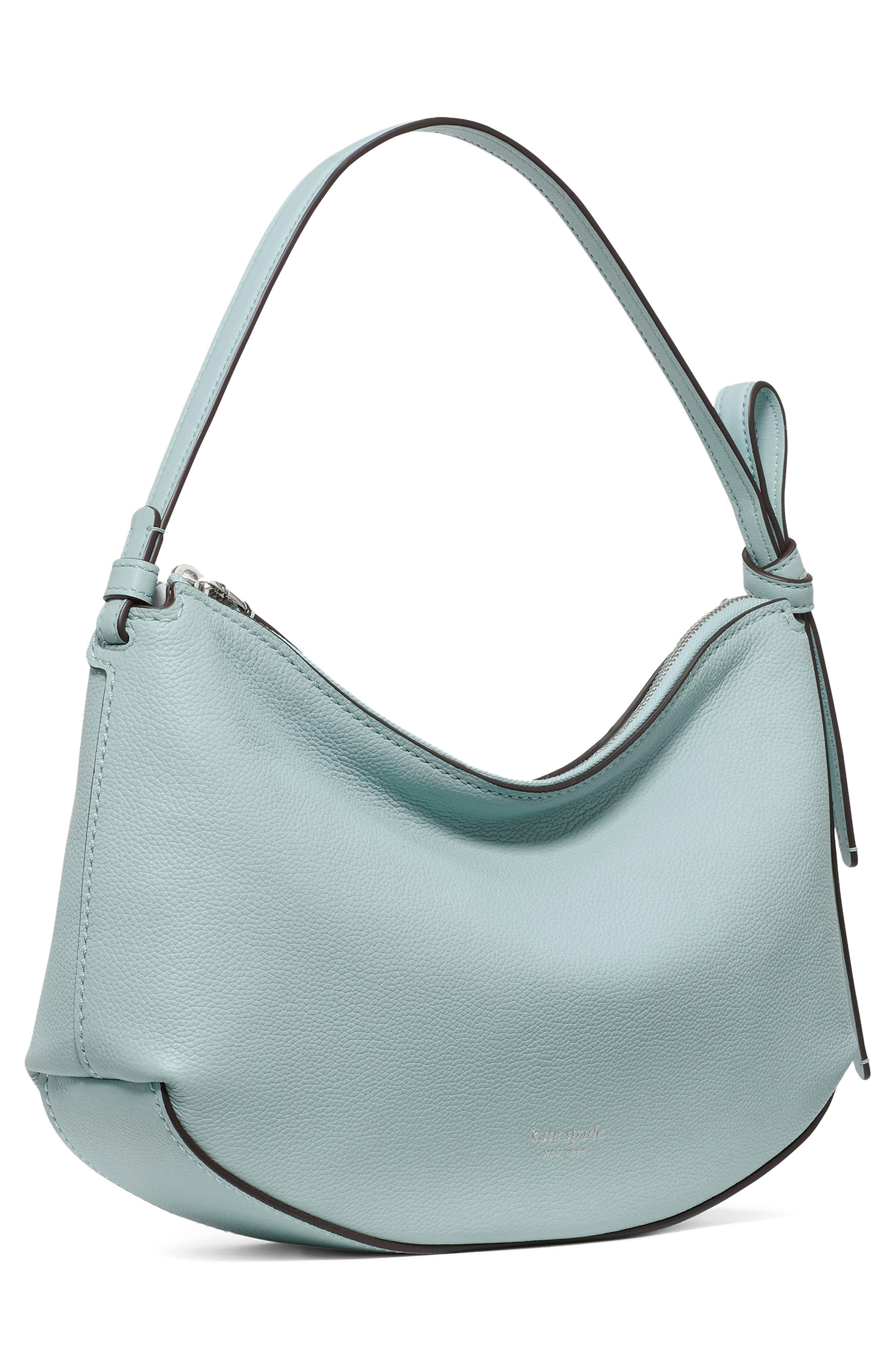 loop pebble leather shoulder bag, Alternate, color, ENGLISH SEA