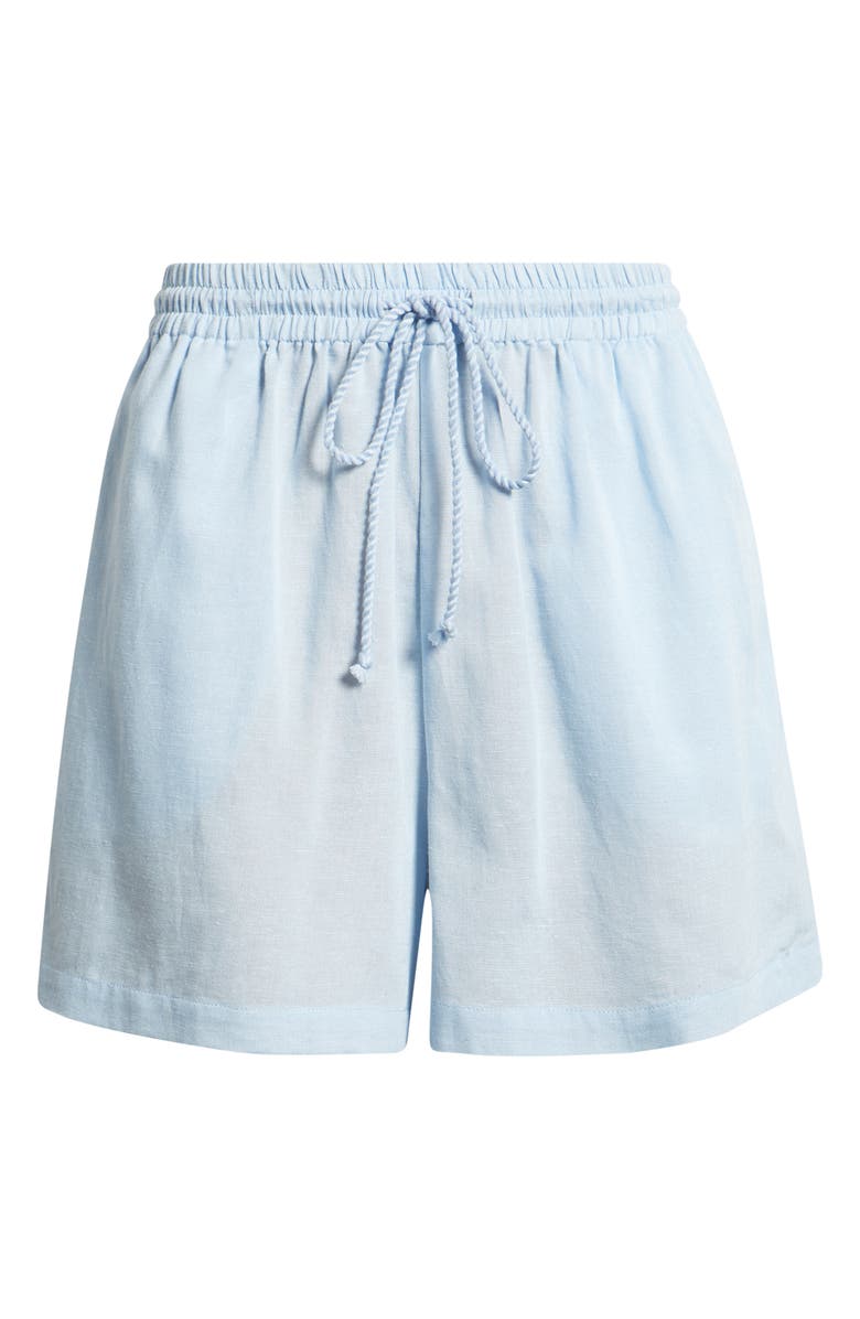 Nordstrom Linen Blend Drawstring Cover-Up Shorts, Main, color, Blue Floaty