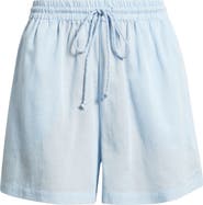 Nordstrom Linen Blend Drawstring Cover-Up Shorts