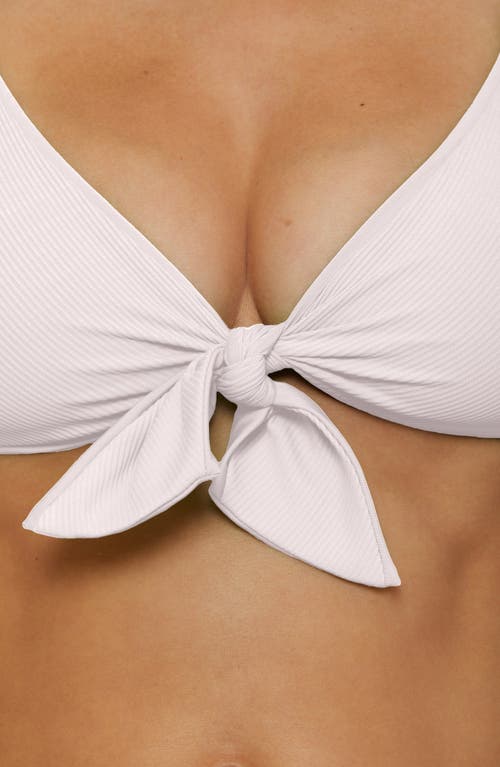 Becca Buckle Reversible Bikini Top In White