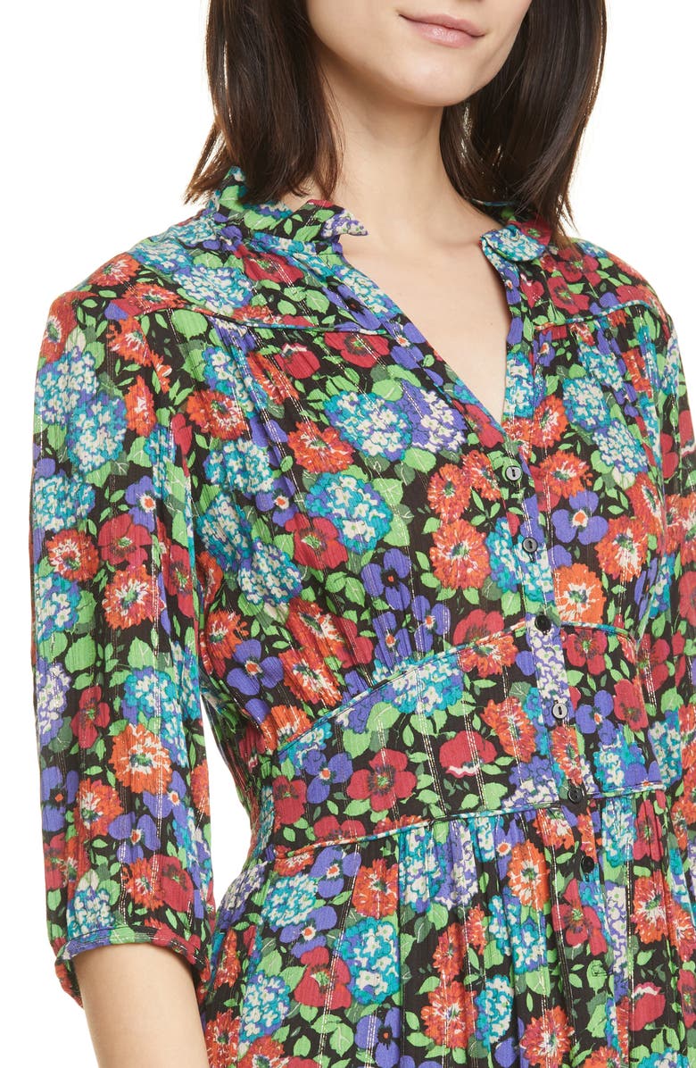 ba&sh Panda Metallic Stripe Dress, Alternate, color,