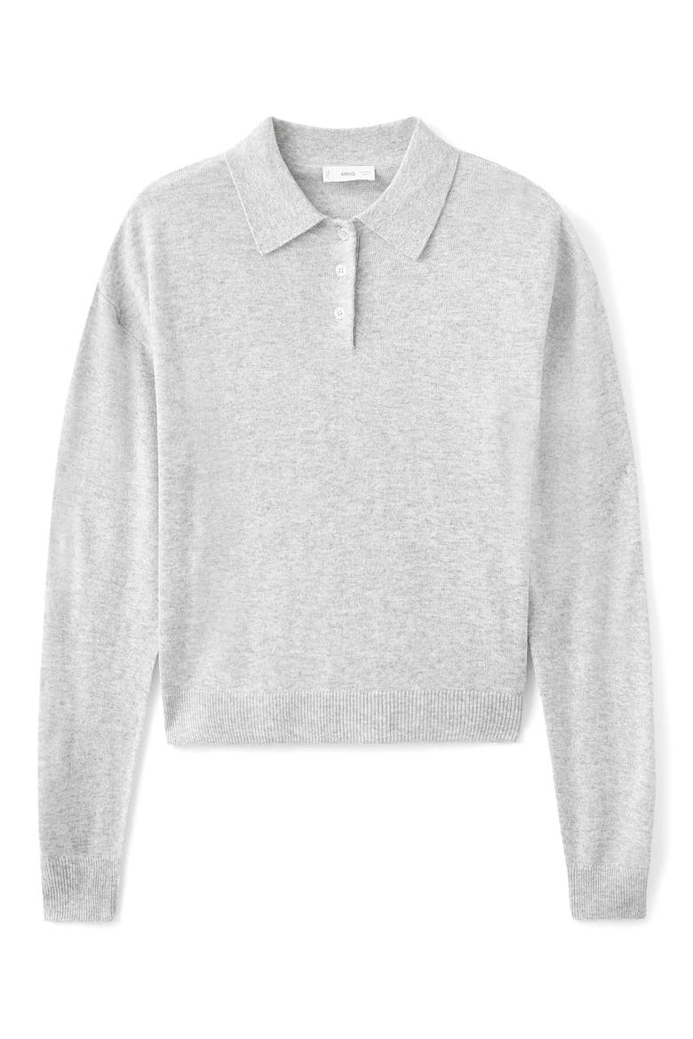 Polo Sweater, Alternate, color, LIGHT HEATHER GREY