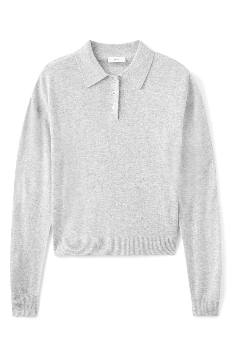 MANGO TEEN Polo Sweater, Alternate, color, Light Heather Grey
