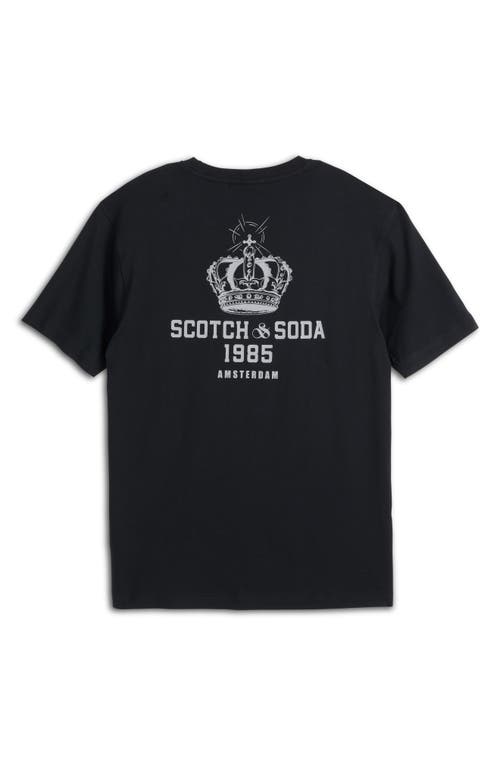 Scotch & Soda Short Sleeve Graphic T-shirt In Black
