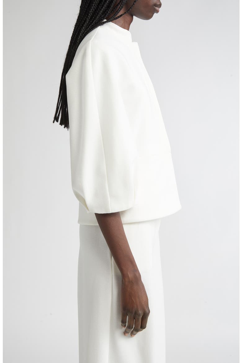 Nastro Knit Peplum Jacket, Alternate, color, WHITE
