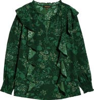 SUGARLIPS Woodland Floral Print Ruffle Top