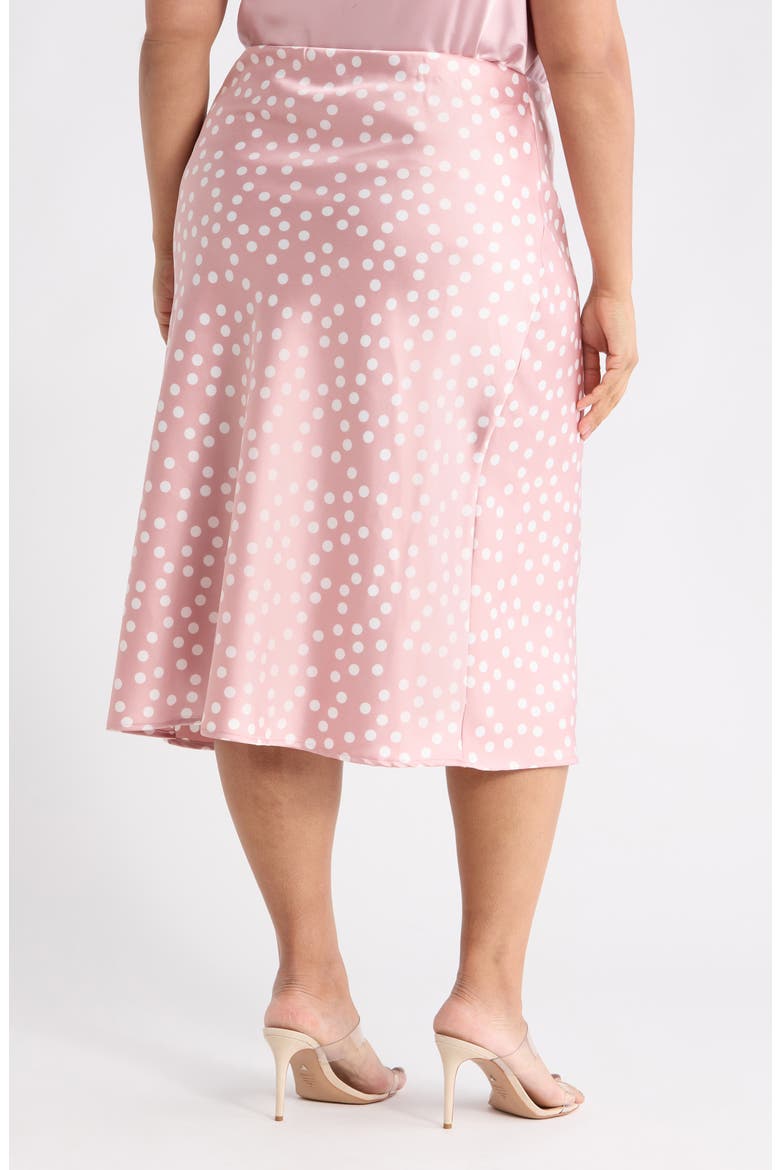 Polka Dot Print Maxi Skirt, Alternate, color, PINK