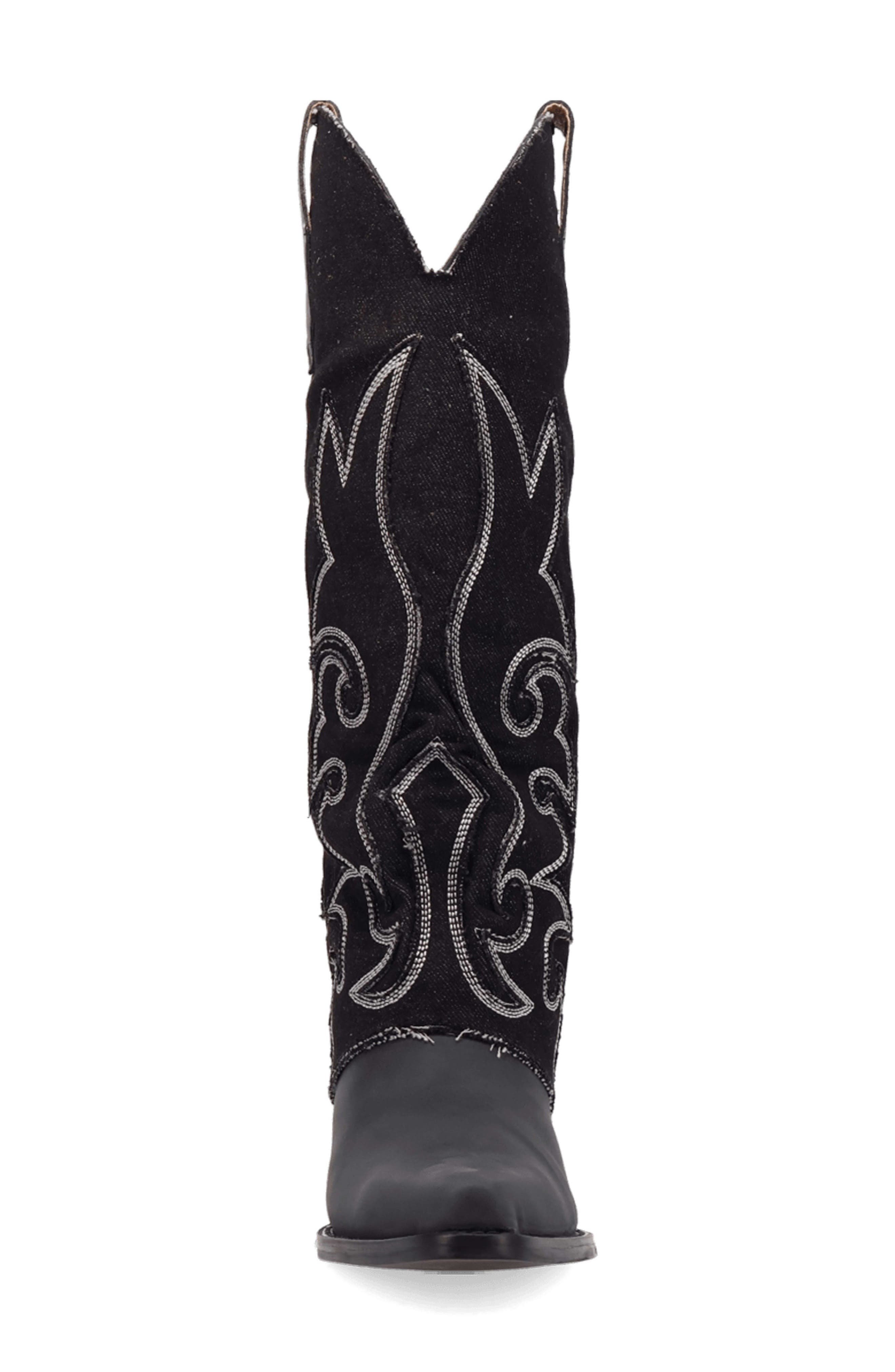 Knee High Western Boot, Alternate, color, BLACK/ BLACK
