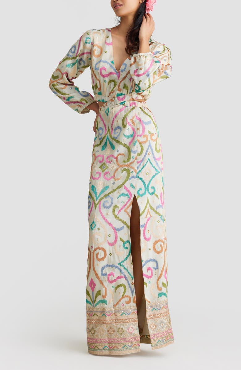 holiCHIC Blaire Embellished Long Sleeve Maxi Dress, Alternate, color, 