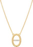 ATHRA LUXE Dolce Sole Oval Pavé Cubic Zirconia Pendant Necklace