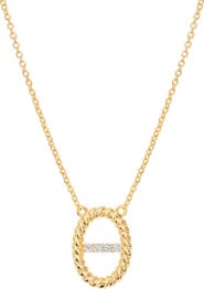 ATHRA LUXE Dolce Sole Oval Pavé Cubic Zirconia Pendant Necklace
