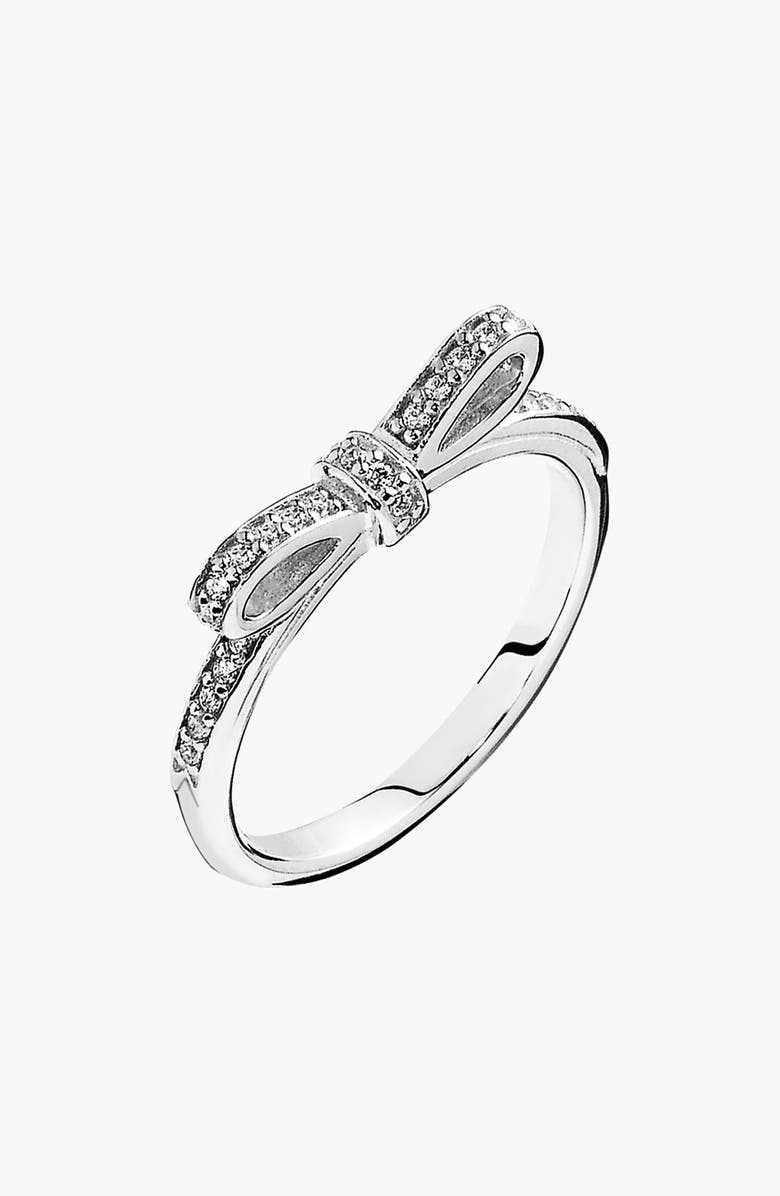 PANDORA 'Sparkling Bow' Ring, Main, color,
