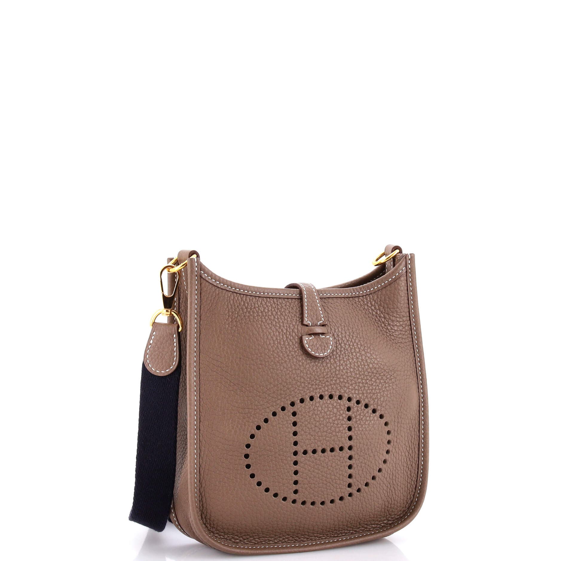 Pre-Owned Hermes Long Strap Evelyne Bag Clemence TPM, Alternate, color, Etoupe