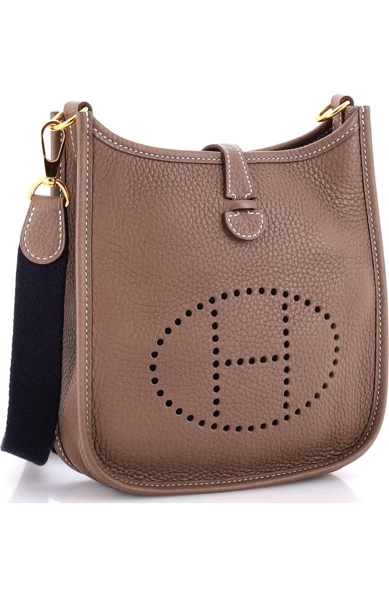 Pre-Owned Hermes Long Strap Evelyne Bag Clemence TPM, Alternate, color, Etoupe