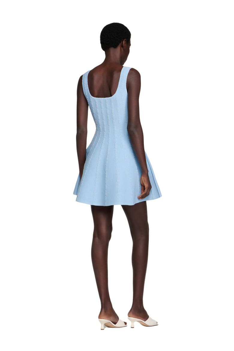 Beaded Knit Short Dress, Alternate, color, Sky blue