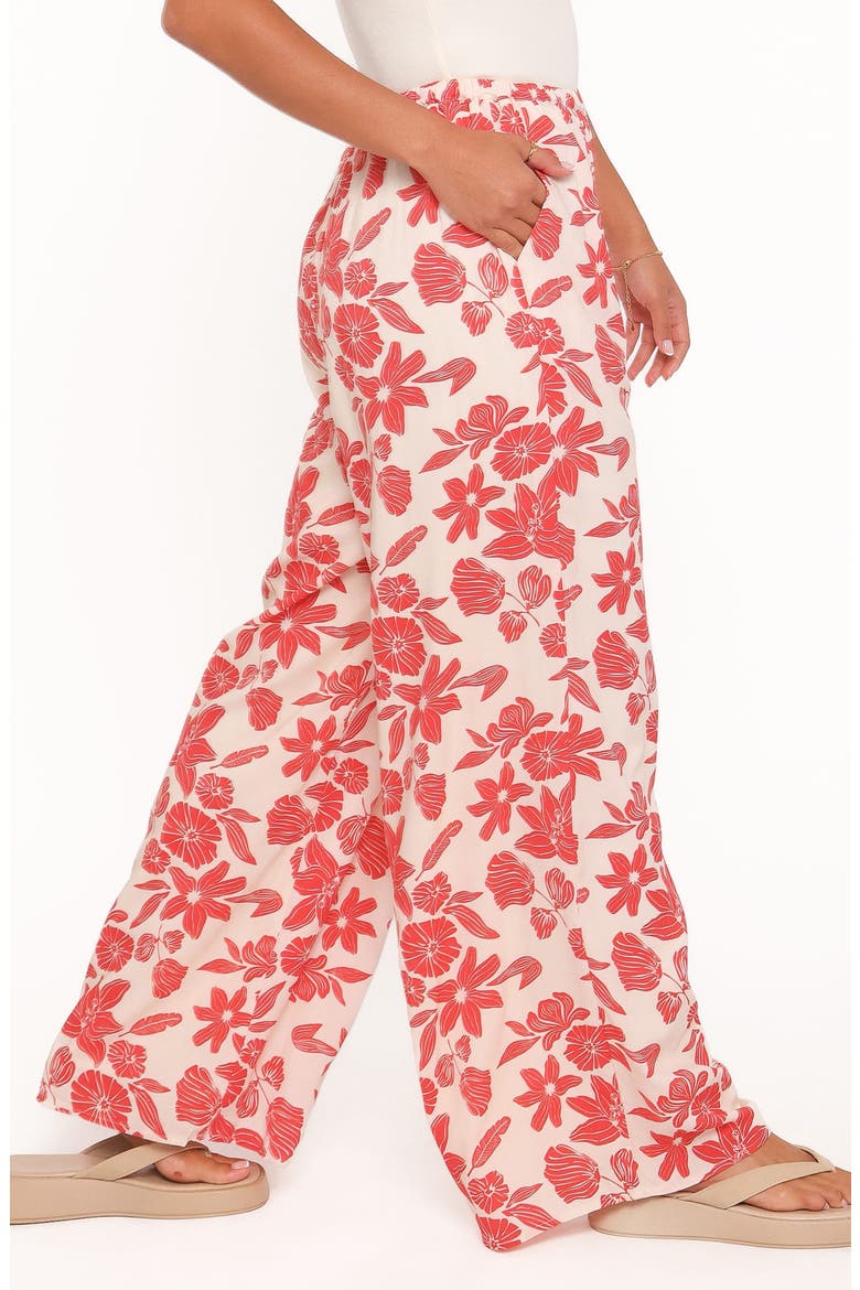 Lira High Waist Floral Print Pants, Alternate, color, RED FLORAL