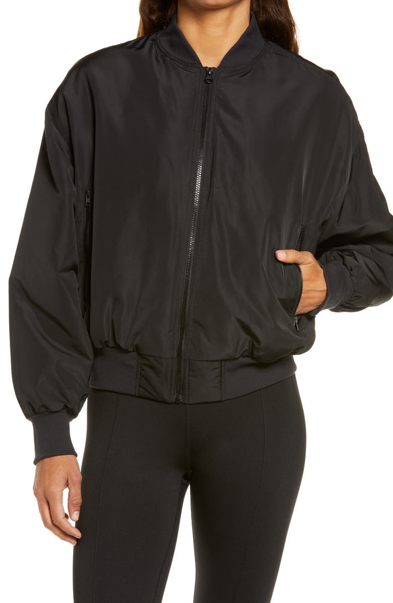 Alo Urbanite Faux Fur Lined Bomber Jacket, Alternate, color,